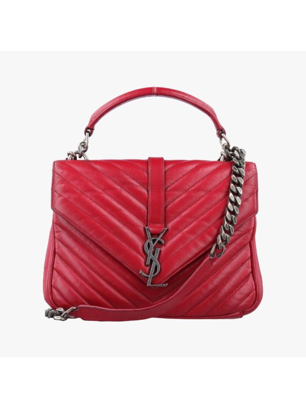 Saint Laurent Carre Red Leather